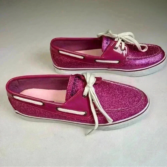 Sperry top-sider pink glitter boat shoes size 9.5 - Picture 6 of 10